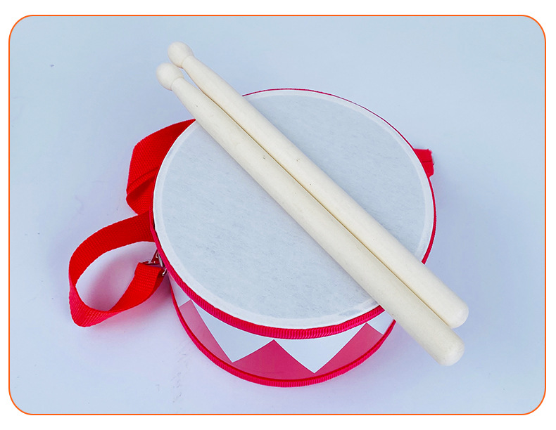 奥尔夫打击乐器儿童鼓双面军鼓6/8寸手拍鼓幼儿园教具表演用道具详情13