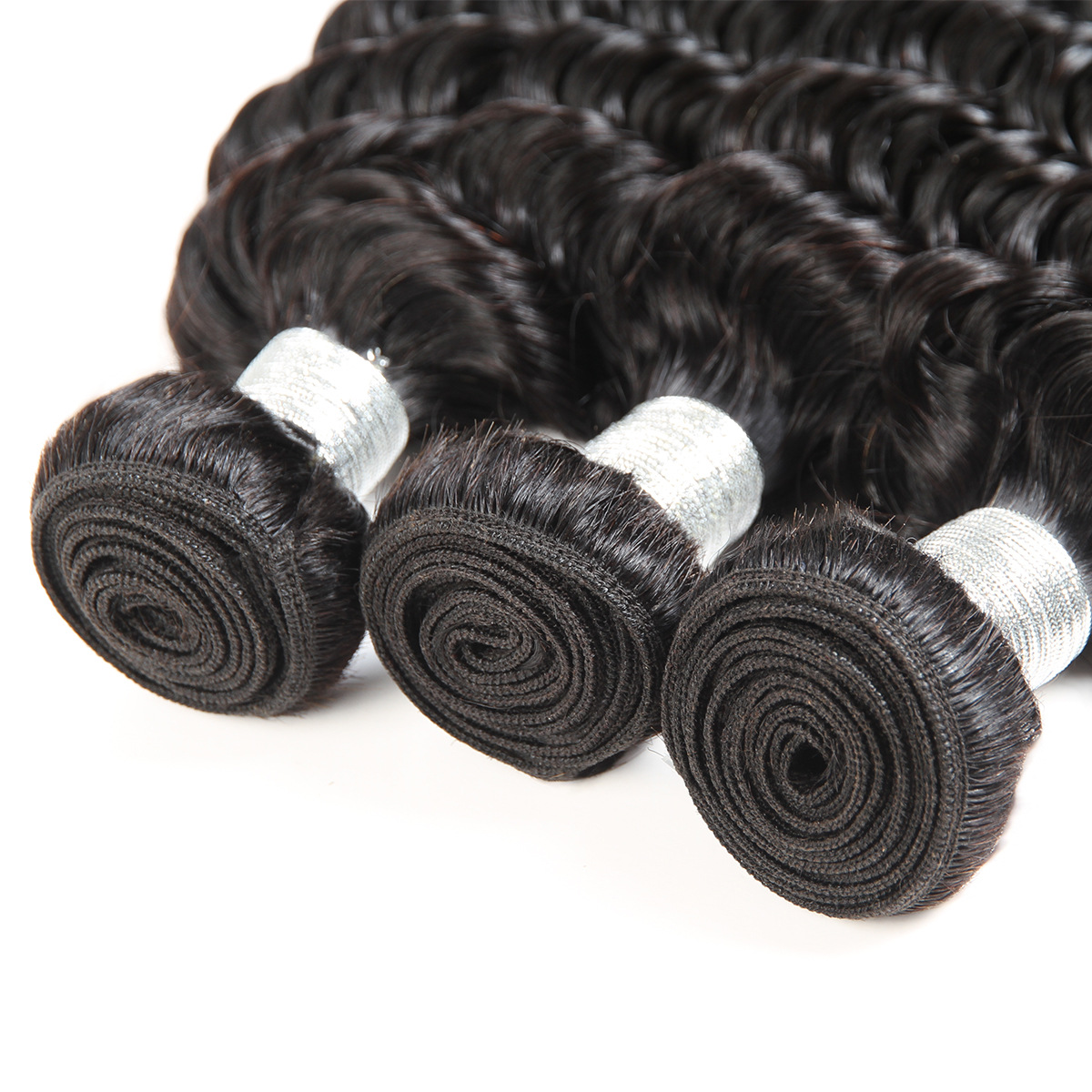 Foreign trade real hair curtain deep wave human hair Natural Color Spring Factory wholesale pic 11