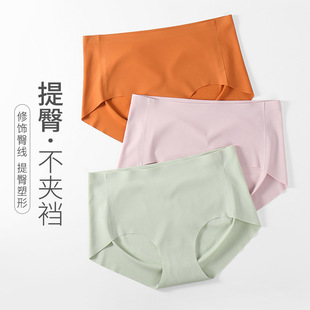 无痕内裤女士内裤无痕提臀高腰冰丝三角裤亲肤透气防夹臀抗菌桑蚕详情6