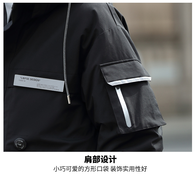 工装羽绒服男中长款2022年冬季新款男士保暖外套百搭男装潮牌上衣详情25