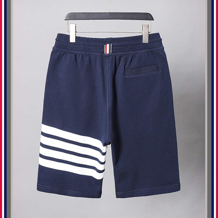 TB teñido teñido cuatro barras rayas moda hombre verano moda pantalones de algodón moda marca pantalones medios pantalones deportivos pantalones casuales hombres pic 49