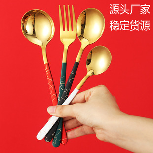 304不锈钢勺子高颜值餐具韩式儿童刀叉勺套装便携筷子勺子一套详情3