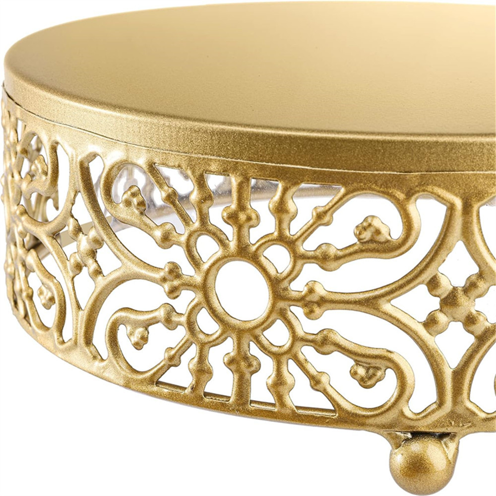 Cross-border wedding creative golden dessert stand tray, single-layer ironwork cake plate, cake rack, fruit plate, pastry plate pic 4