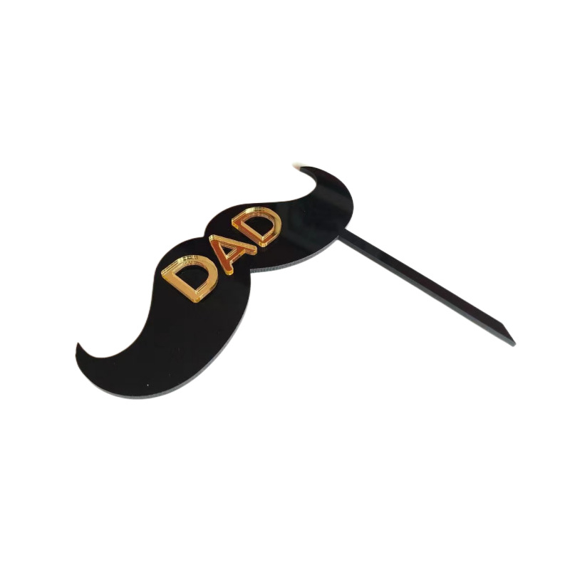 跨境ins风父亲节爸爸生日纸杯蛋糕装饰圆形打标亚克力蛋糕装饰详情23