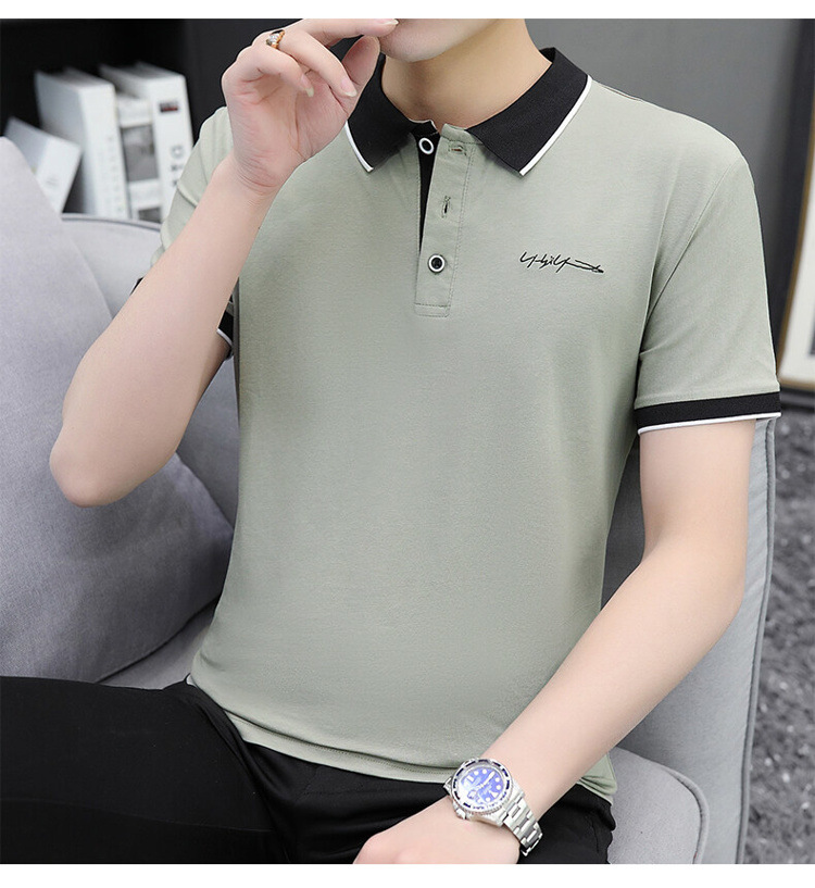 爆款纯棉短袖T恤男夏季新款翻领polo衫男士潮流详情14