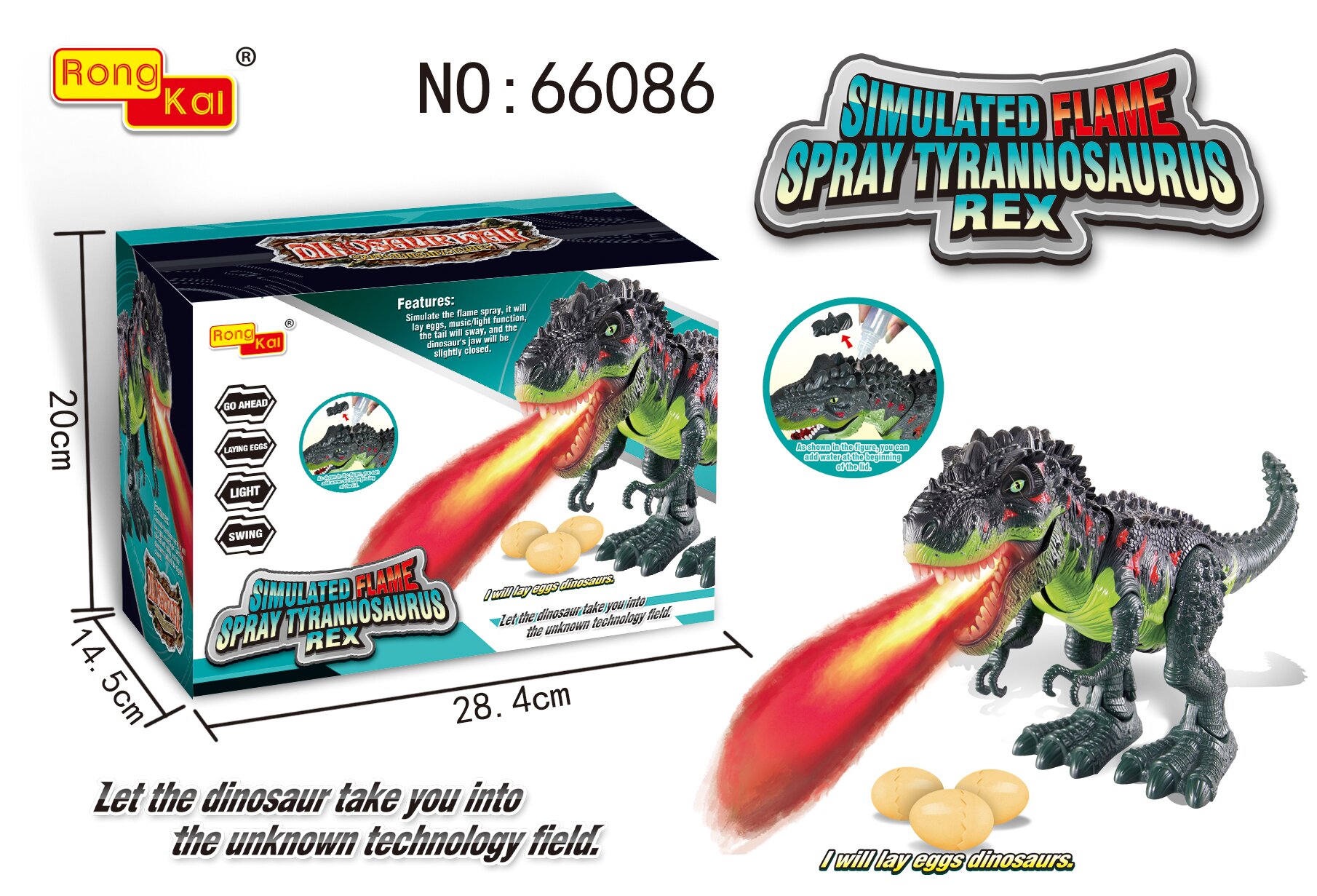 Wholesale of electric light, sound, walking three-headed dragon dinosaur model toys pic 16