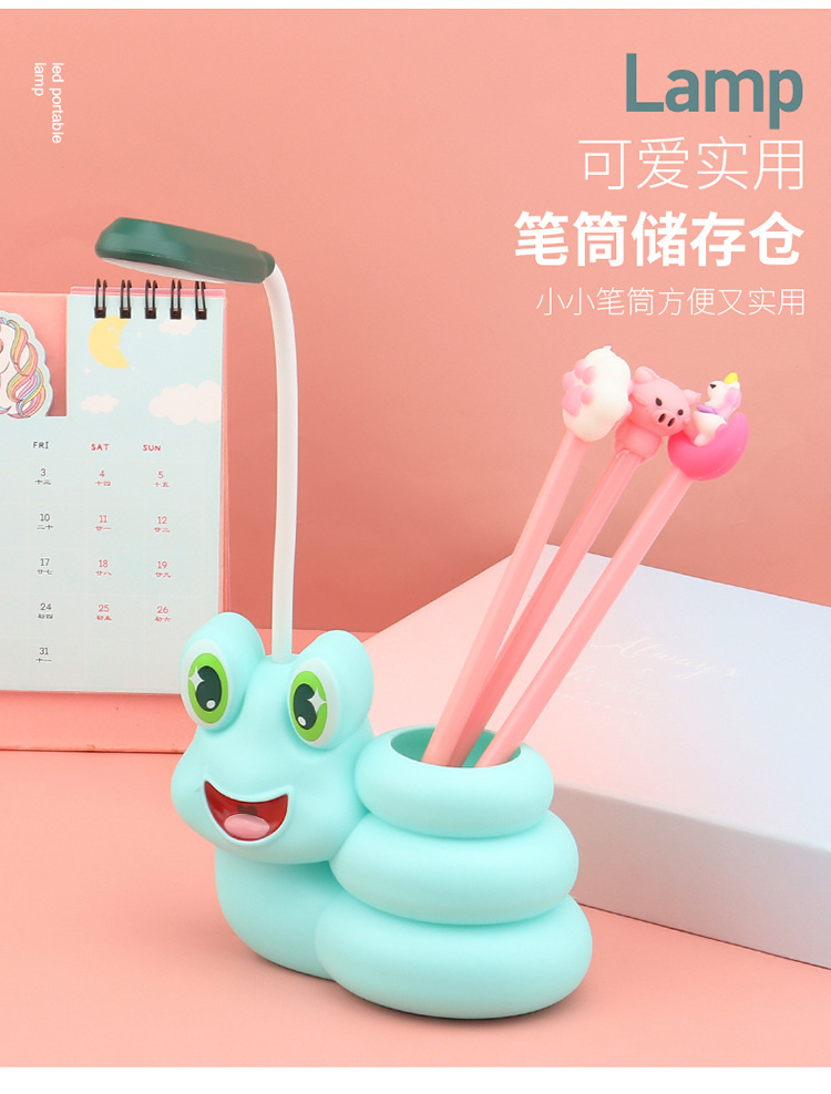 新款LED卡通眼镜蛇小蛇笔筒台灯 USB充电儿童护眼小夜灯 礼品LOGO详情9