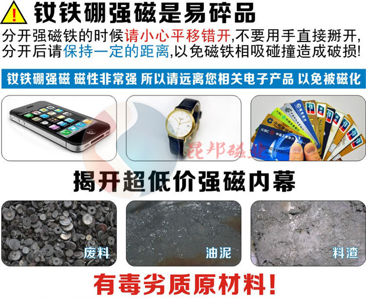 强力厂家批发钕铁硼圆形方形环形沉头孔强磁吸铁石磁钢磁片磁铁详情20