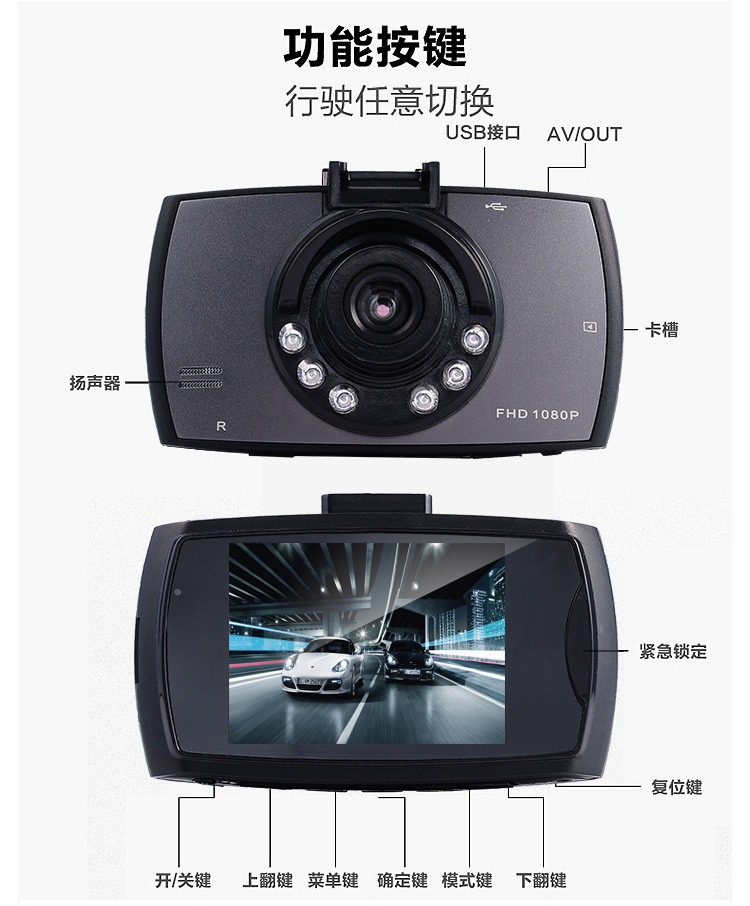 G30行车记录仪 1080P夜视高清车载保险礼品 厂家批发行驶记录仪详情9