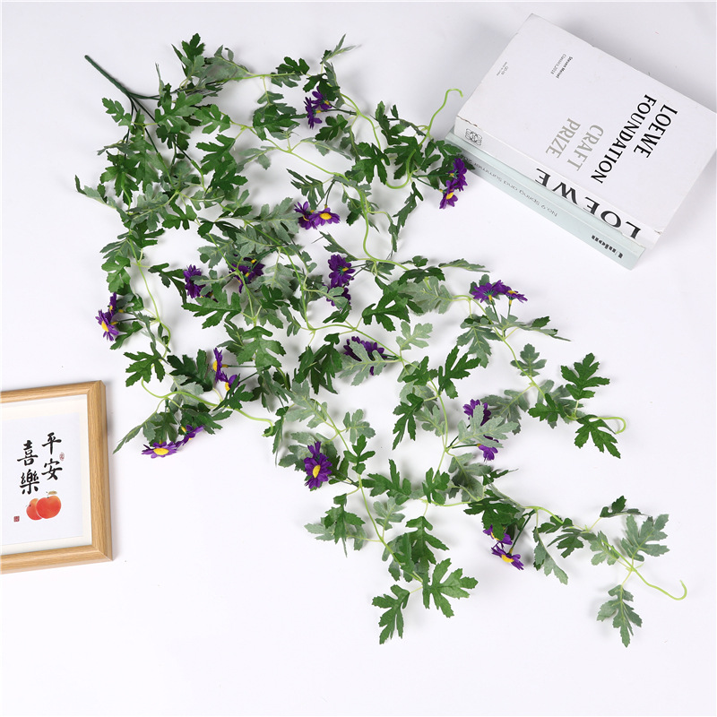 Artificial plants, leafy green plants, vines, green vines, wall-hung plastic artificial flowers, wedding interior decoration sunflowers pic 32