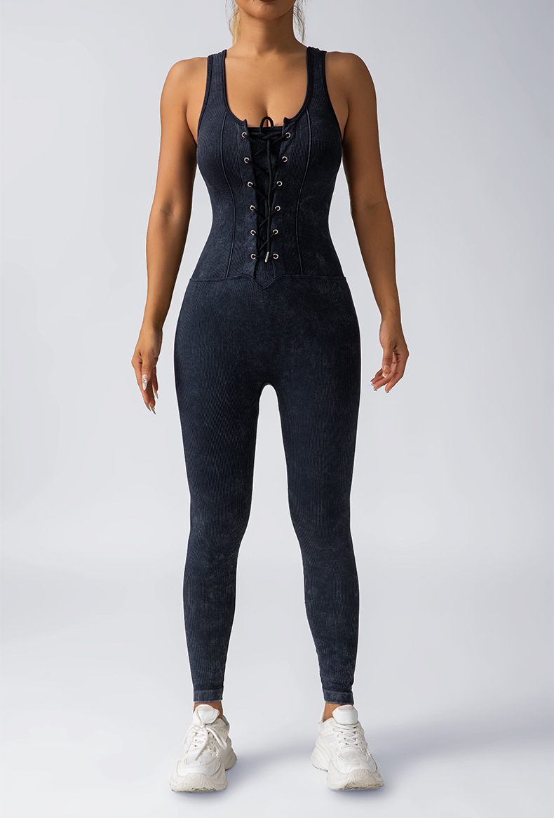 欧美跨境连体瑜伽服吊带美背一体式提臀女螺纹健身运动长裤文胸女详情4