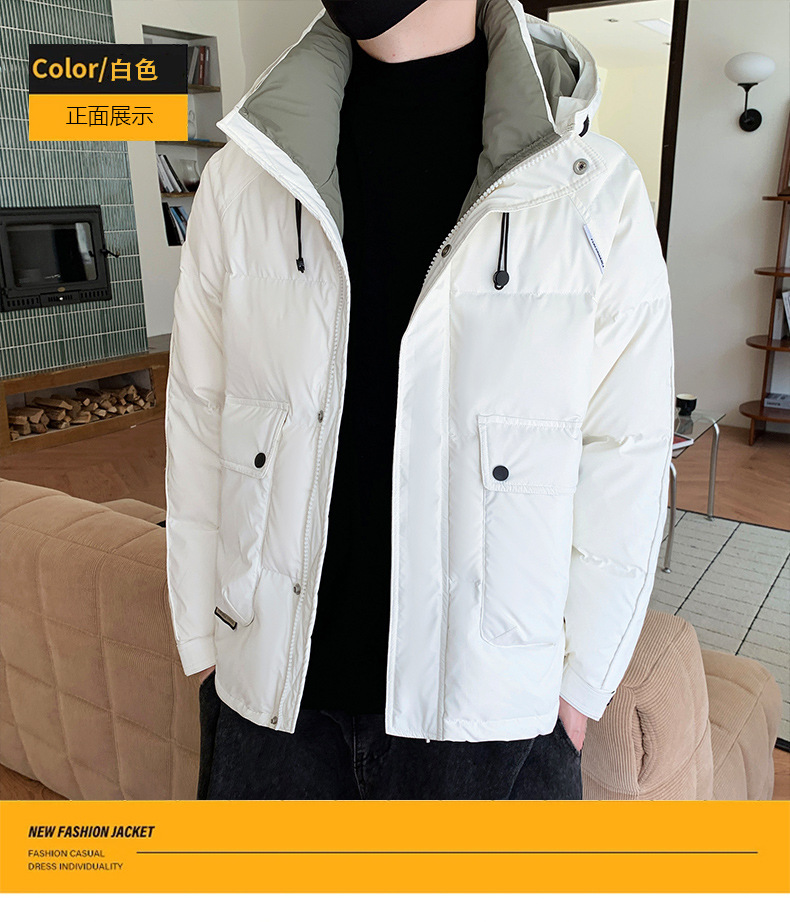 Abajo chaquetas hombre ropa de invierno nuevo cuello alto hermoso corto blanco pato abajo caliente joven tendencia tops hombre abrigos pic 15