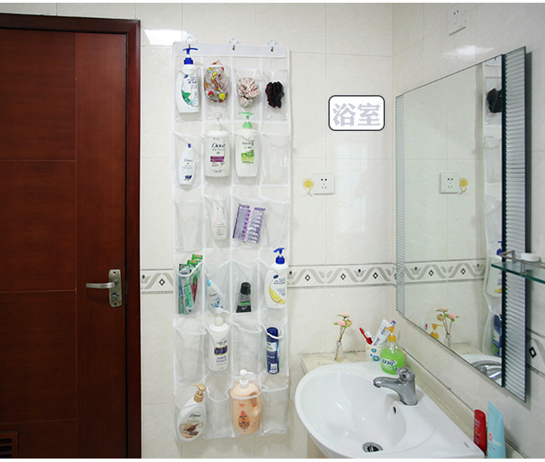24-compartment rear door shoe storage hanging bag, wall-mounted non-woven fabric shoe transparent travel hanging shoe bag storage bag pic 15