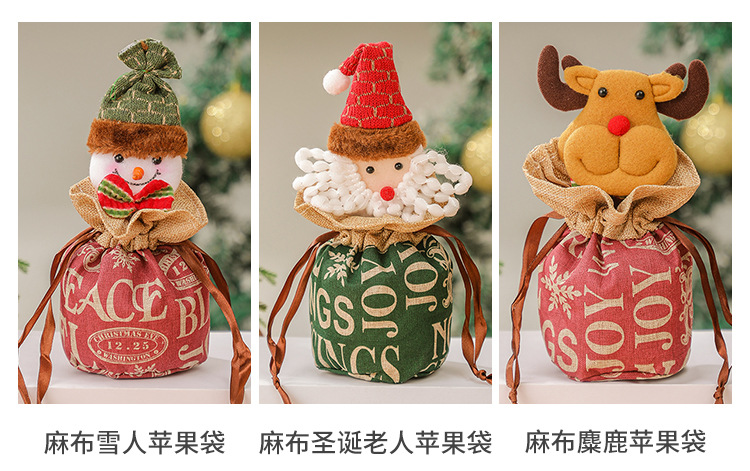 Christmas gift bags, apple bags, Christmas gift bags, plush candies, decorative items, elderly people, snowmen, deer bouquets pic 53