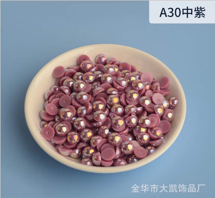 AB Water Lily, AB semi-circular pearl, mobile beauty, AB semi-circular pearl, diy nail art, pearl accessories, flat bottom pic 25