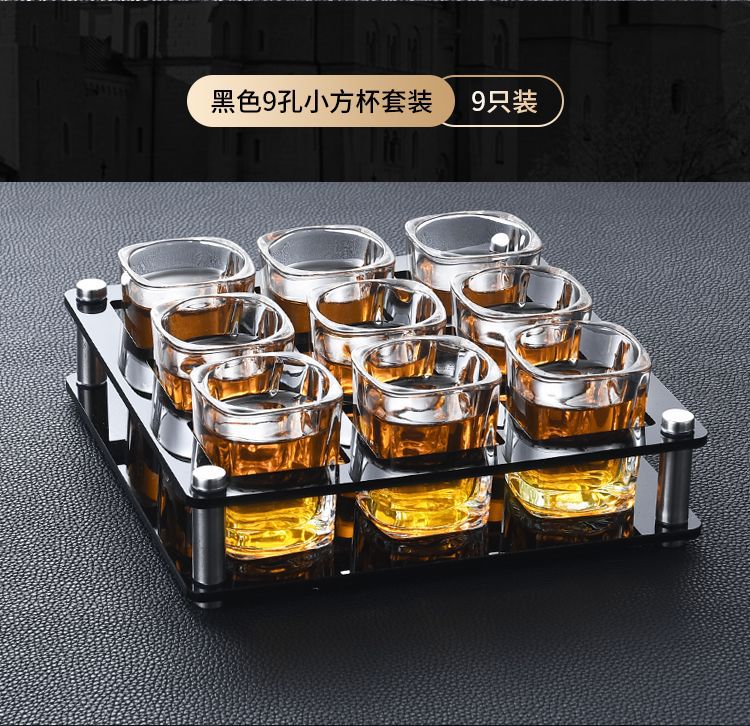 Popular online bestsellers: Square cup, glass liquor cup, acrylic beer mug set, ktv wine glass stand, small wine glass for home use pic 12
