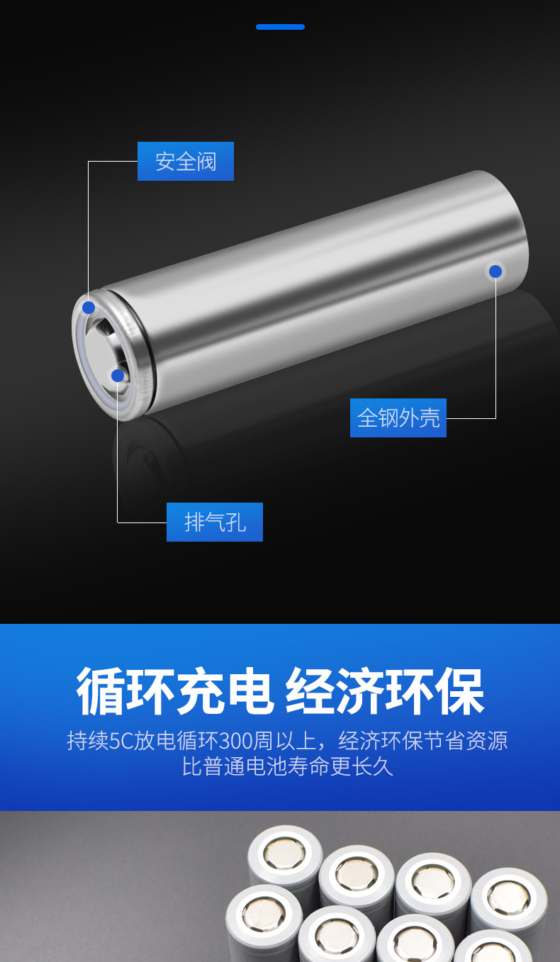 18650动力锂电池3.7V 1800mah 动力5C锂电池 电动工具详情5