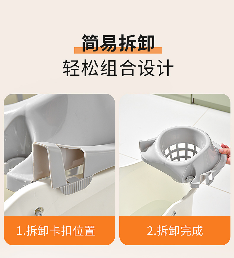 G9拖地桶手动懒人拖把桶塑料挤水桶网格带轮大容量宿舍拖桶家用加厚详情24