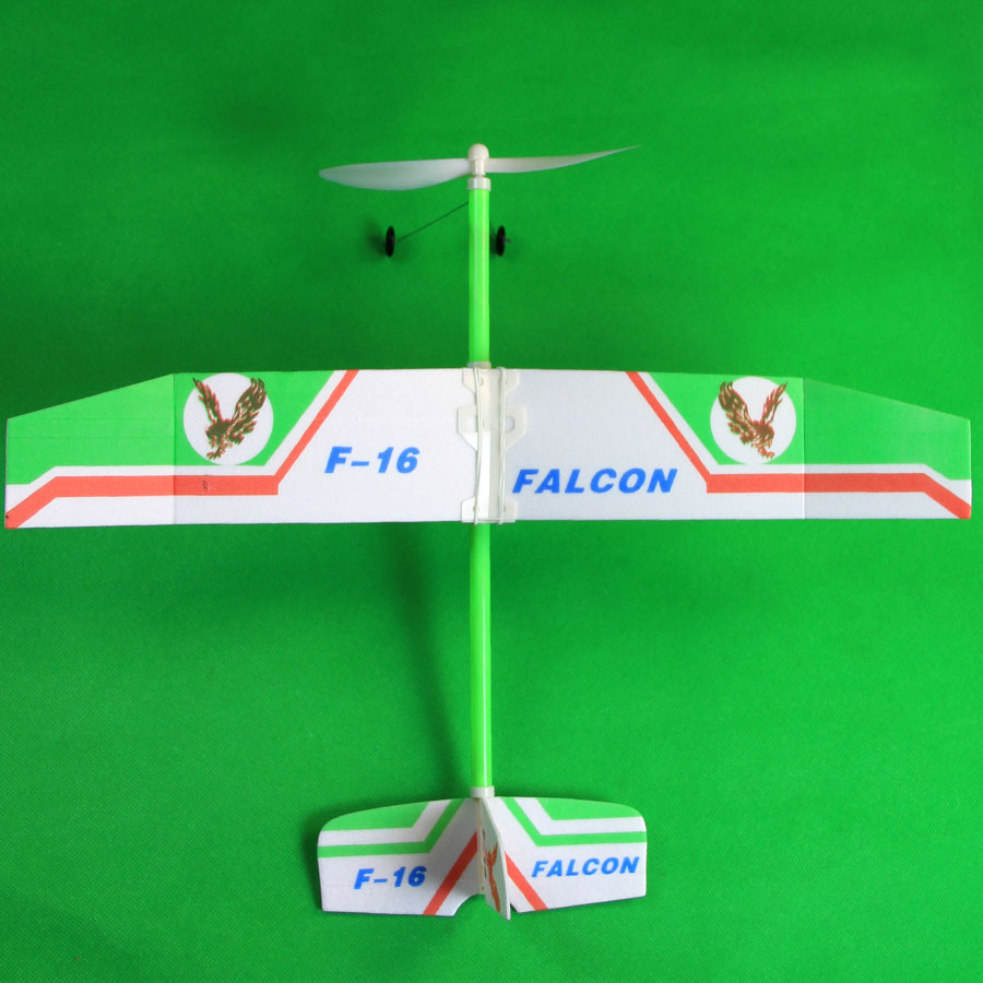 The youth model aircraft competition selects the F-16 rubber band power glider, a handcrafted foam aircraft made of nesting materials pic 4