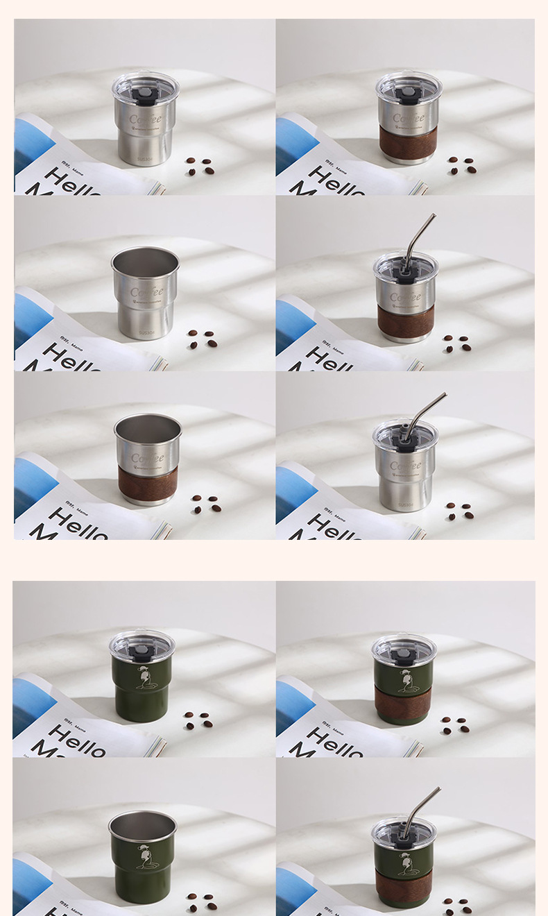 Single-layer rolled edge 304 stainless steel water cup, office coffee cup, foldable beer mug, outdoor camping portable cup pic 16