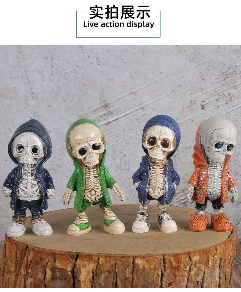 Amazon Halloween skull figurines, fashionable and creative figurines, Ghost Festival atmosphere scene decoration props wholesale pic 9