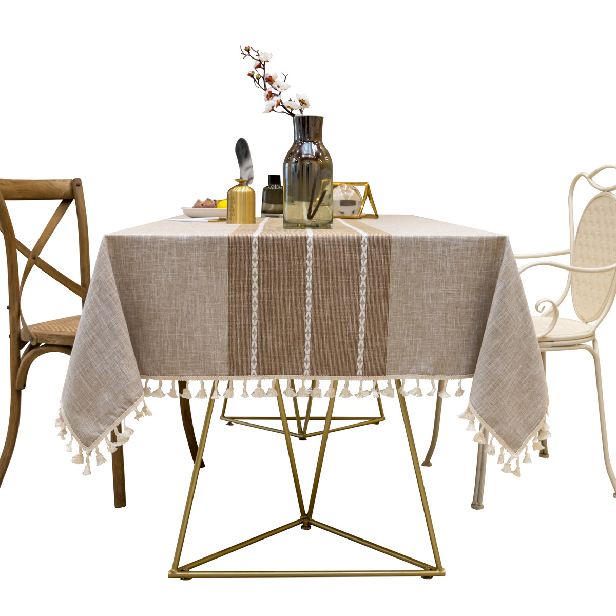 Cross-border home textile cotton and linen embroidered tablecloth, party dust-proof, Christmas festival, kitchen, banquet and gathering bestseller tablecloth pic 6