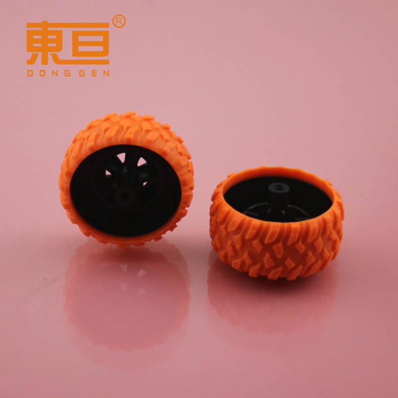 XJ332AH black and orange rubber-coated wheels, rubber wheels, toy wheels, toy accessories, technological building block parts pic 7