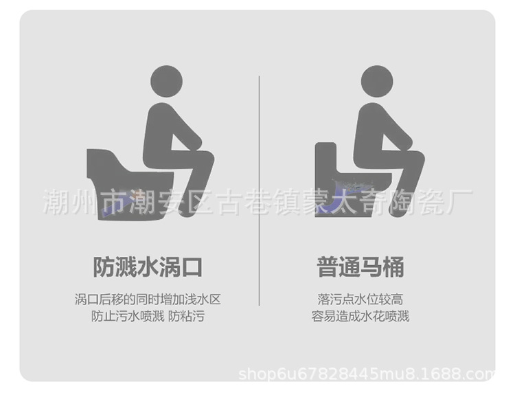 潮州马桶批发新款虹吸式大口径座坐便器高档陶瓷坐厕工厂外贸跨境详情8