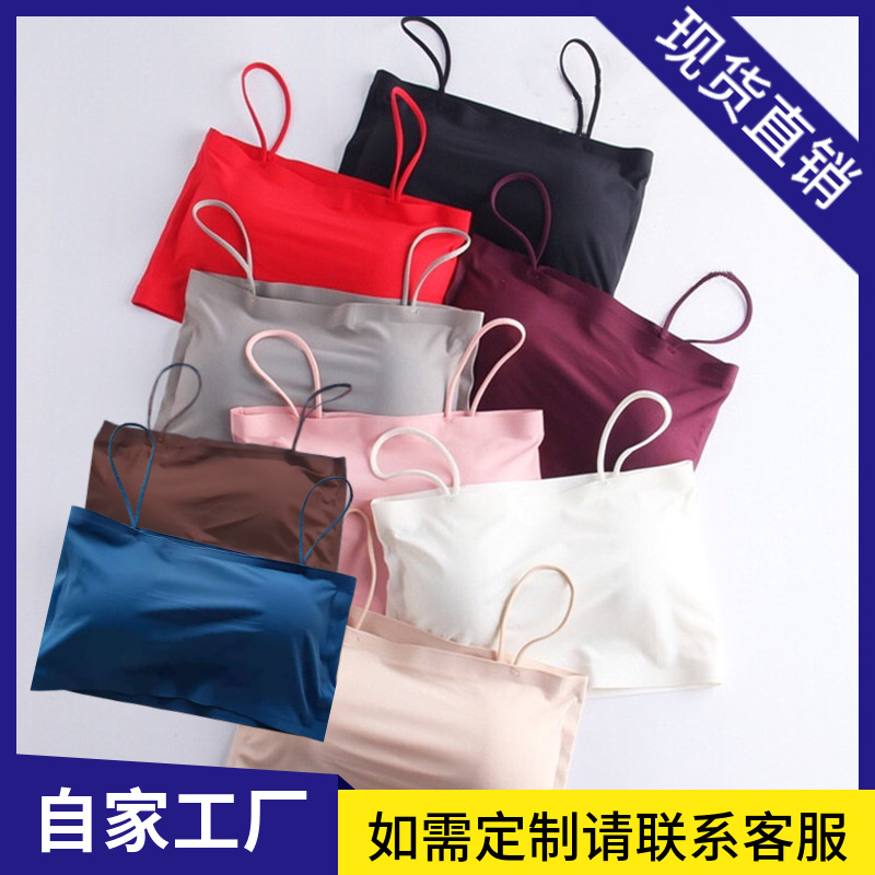 美背网红背心性感蕾丝V领吊带长款外穿内衣打底防走光带胸垫抹胸详情6