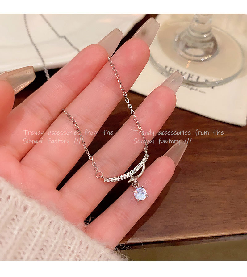 Zircon Wishing Star necklace for women, new style, light luxury and high-end, titanium steel collarbone chain, Korean fashion, versatile accessories wholesale pic 19