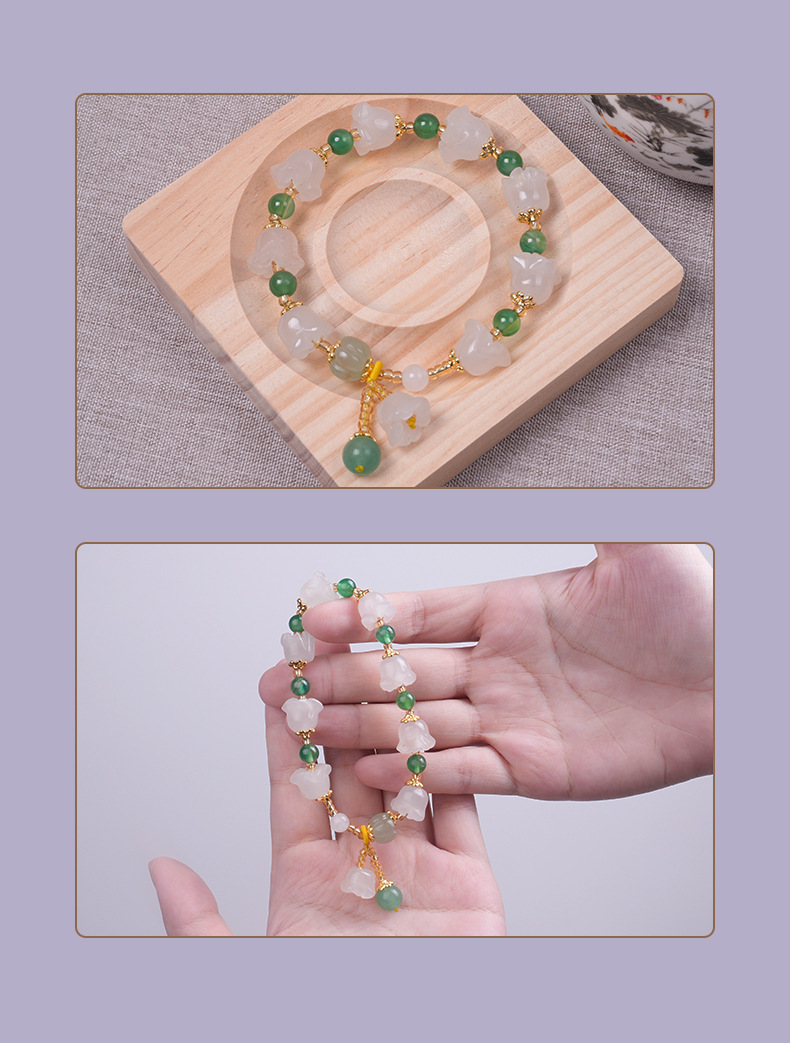 天然新疆金丝玉铃兰花手串南瓜珠手链女款和田玉文玩闺蜜新爆款详情10