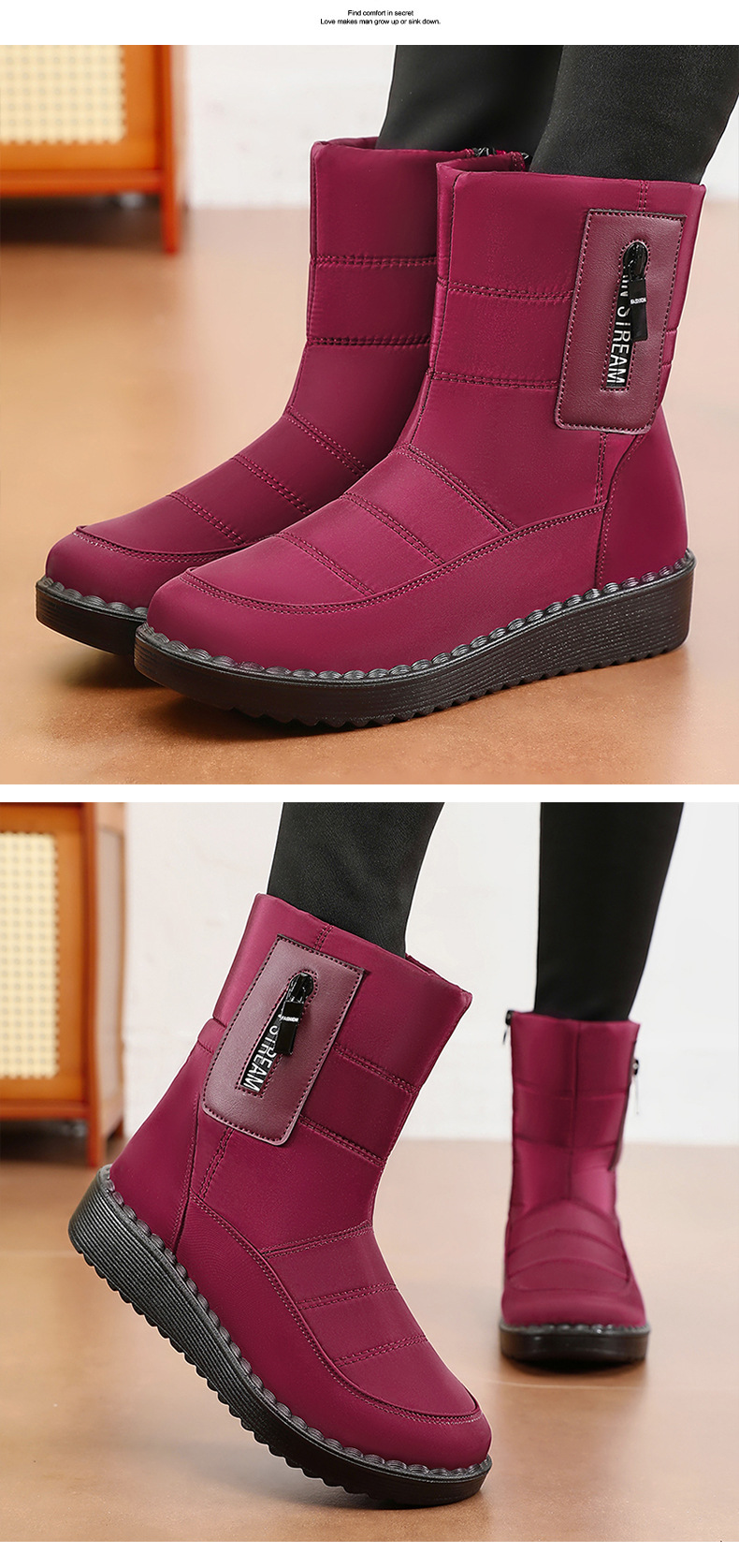 棉鞋女2024冬季新款保暖加厚雪地靴跨境代发户外舒适高筒棉靴女详情14
