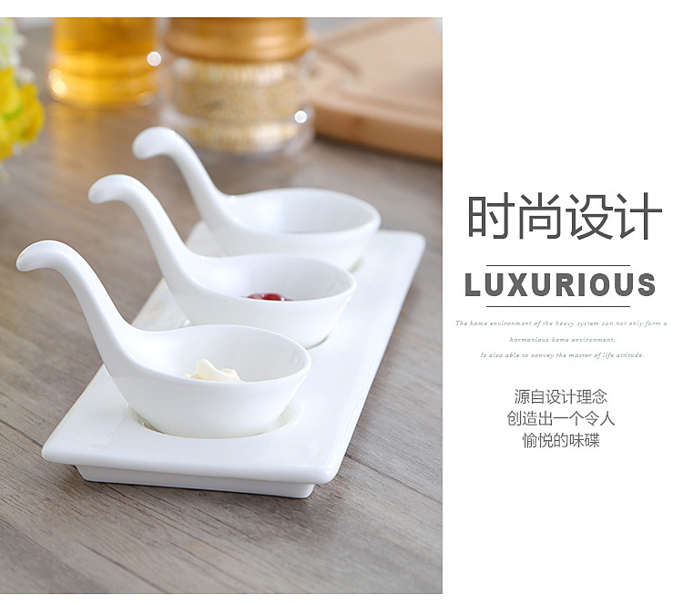Caviar spoon, creative Japanese and Korean cuisine ceramic plate, seasoning plate, seasoning plate, dessert sauce, vinegar, oil bowl, Western tableware pic 10