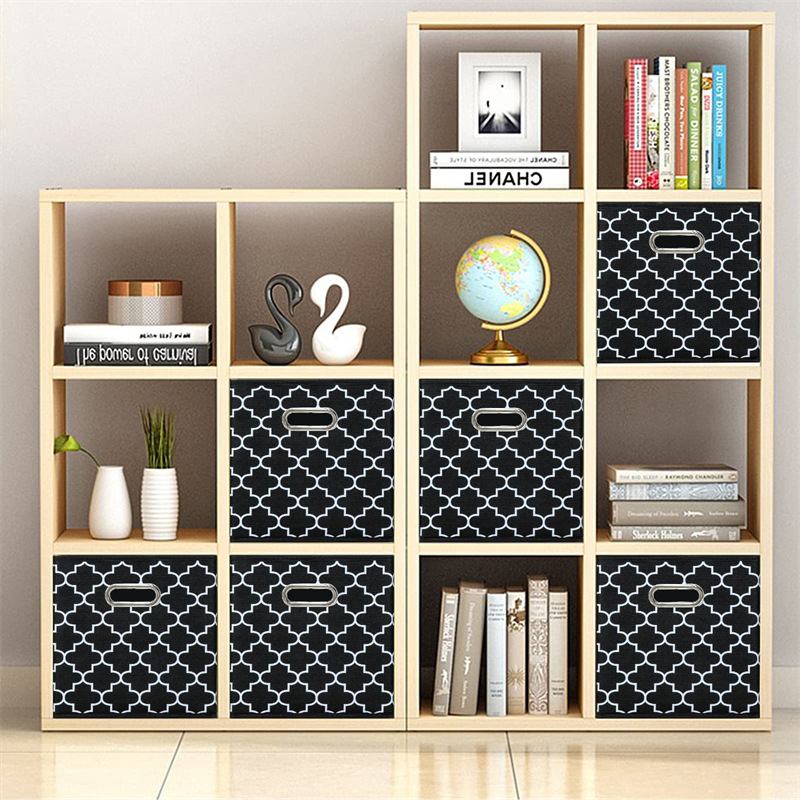 无盖金属扣方形储物箱亚马逊可折叠布艺置物筐玩具衣物整理收纳箱详情7