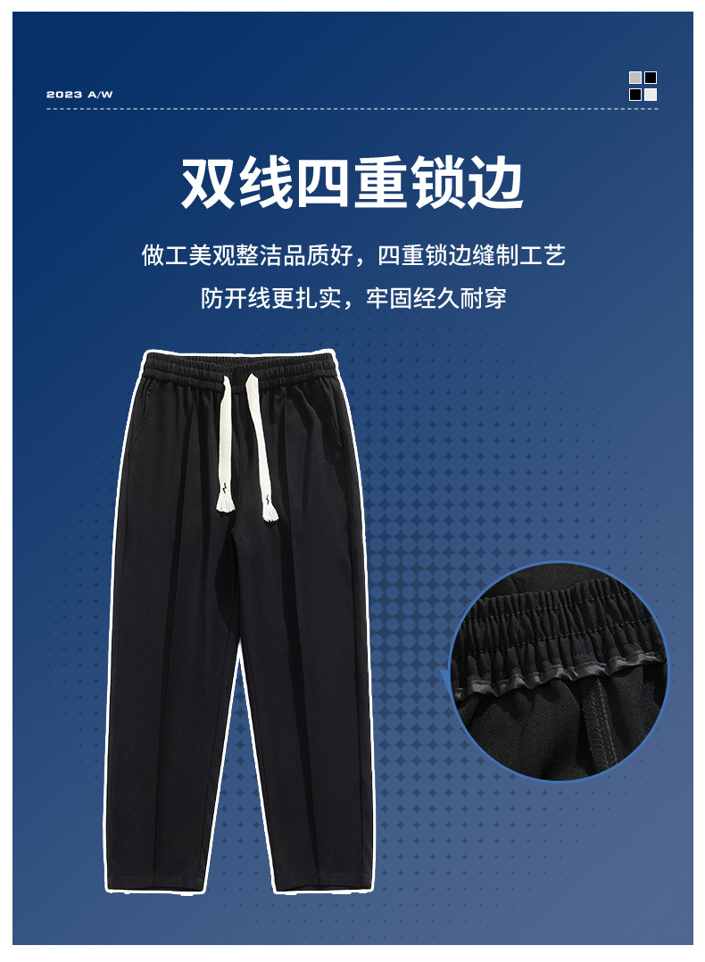 重磅裤子男士春秋季宽松直筒卫裤男款潮牌秋冬装运动百搭休闲长裤详情4