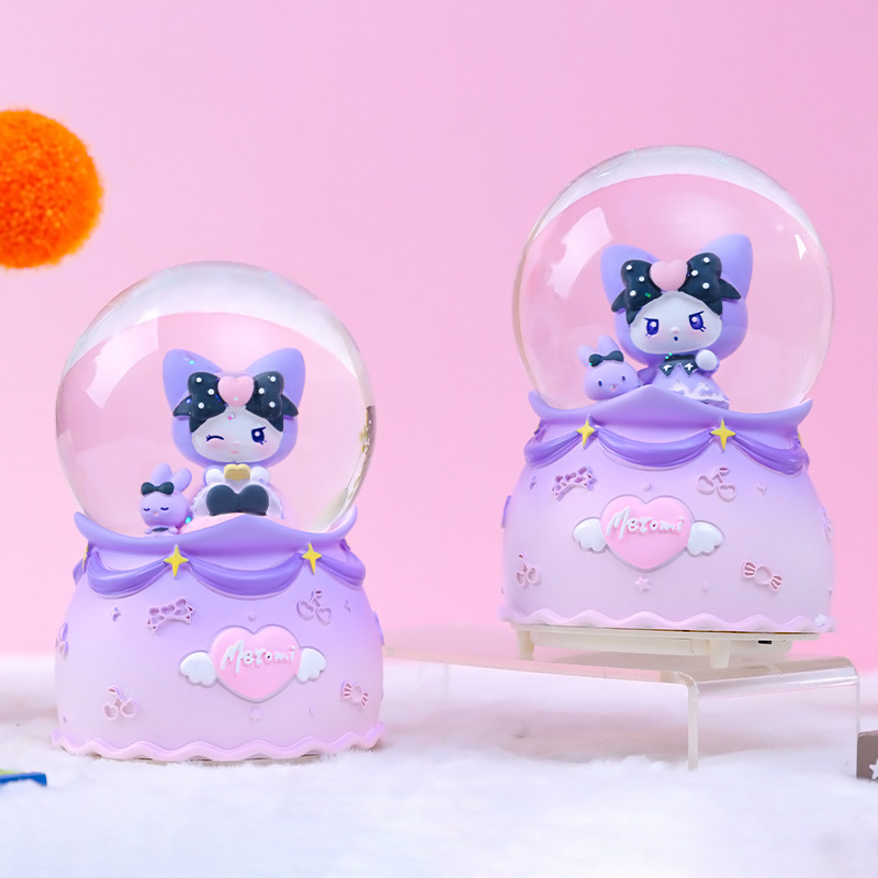 创意酷酷甜心水晶球发光音乐盒旋转八音盒卡通可爱儿童生日小礼品详情4