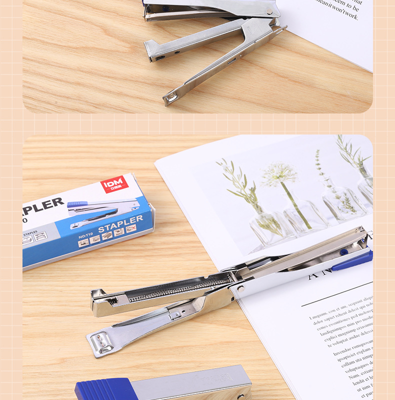 Liderme T10 metal durable grapadora pequeña fábrica especial grapador 10# fácil de encadernar suministros de oficina pic 11
