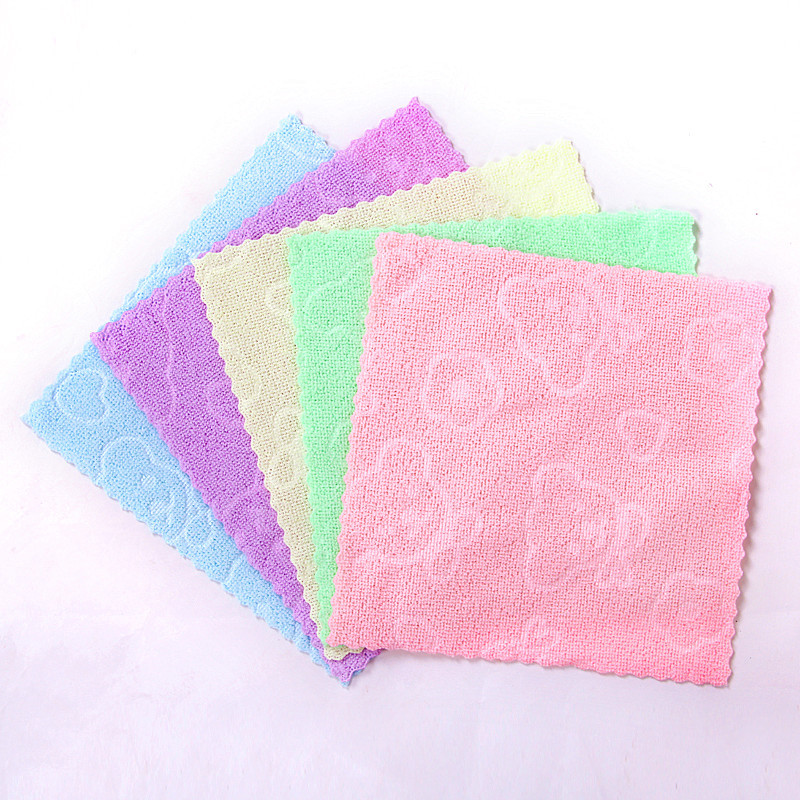 [LOVELY HOME] [hold ja] microfibra estampada pequeña toalla cuadrada tricotada borde caliente no deformable paño de niños regalo regalo fabricante paño de limpieza al por mayor paño de limpieza para niños toalla de mano pic 3