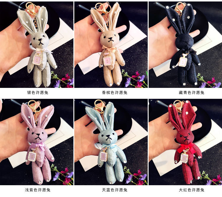 cute keychain gifts bag hang accessories mobile rabbit cloth详情12