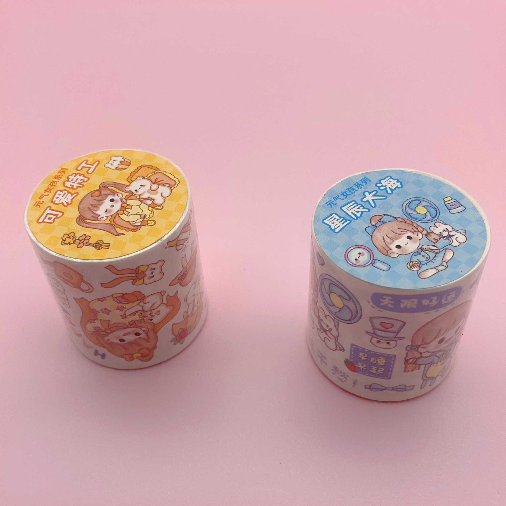 厂家直销卡通人物可爱少女手账素材贴纸ins日记装饰和纸胶带批发详情5