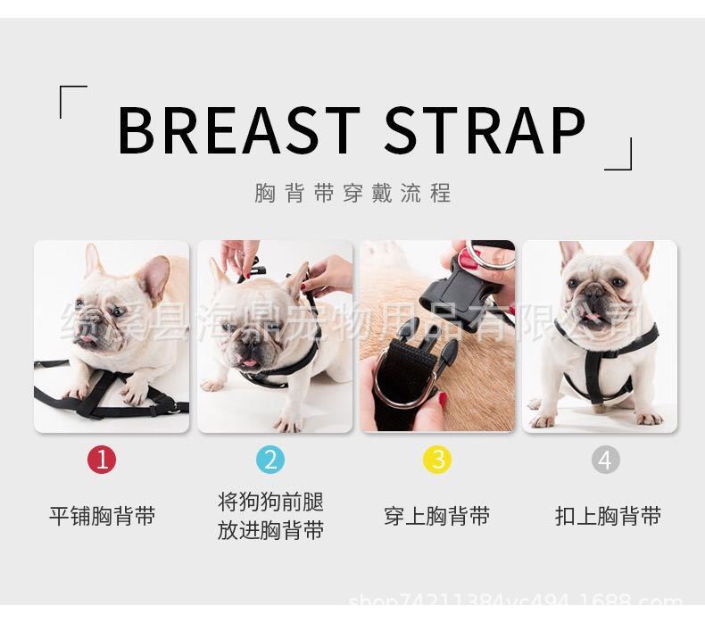 Pet supplies: dog leashes, denim leashes, chest straps, denim dog walking leashes, medium and small-sized dog chains pic 2