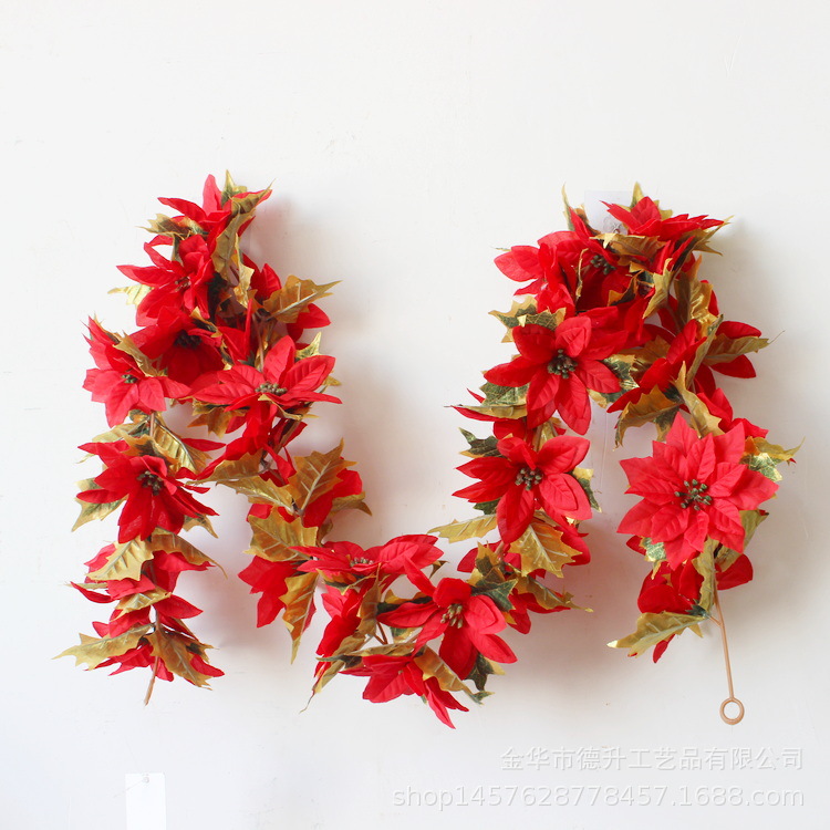 Desheng Factory supplies hotel and shopping mall scene decoration, Christmas hanging ornaments, decorative items, red fruits, Christmas flowers and rattan DIY pic 1