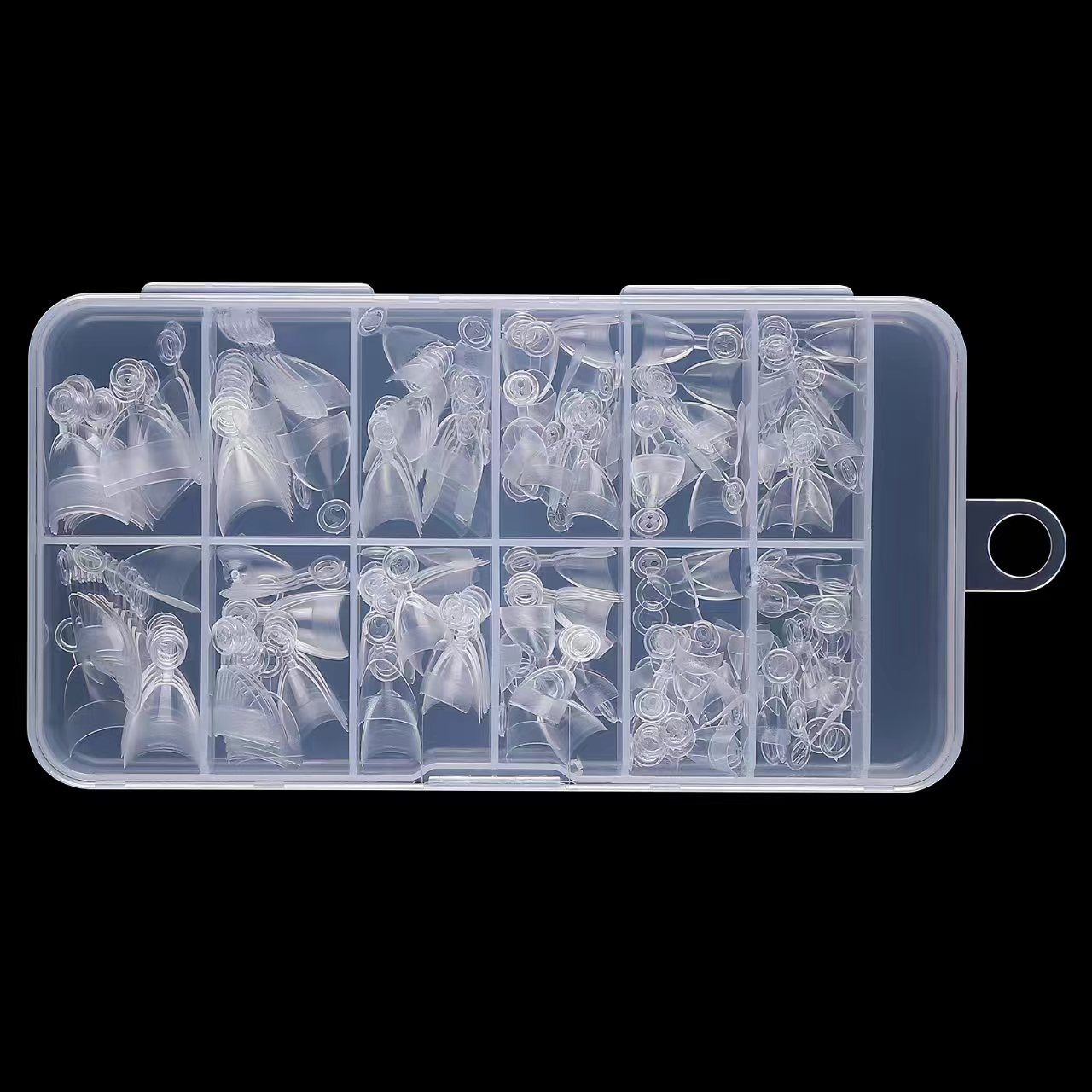 240 pieces of French semi-matte transparent short almond nail plates with no marks, super short semi-stick, handle and round head pic 3