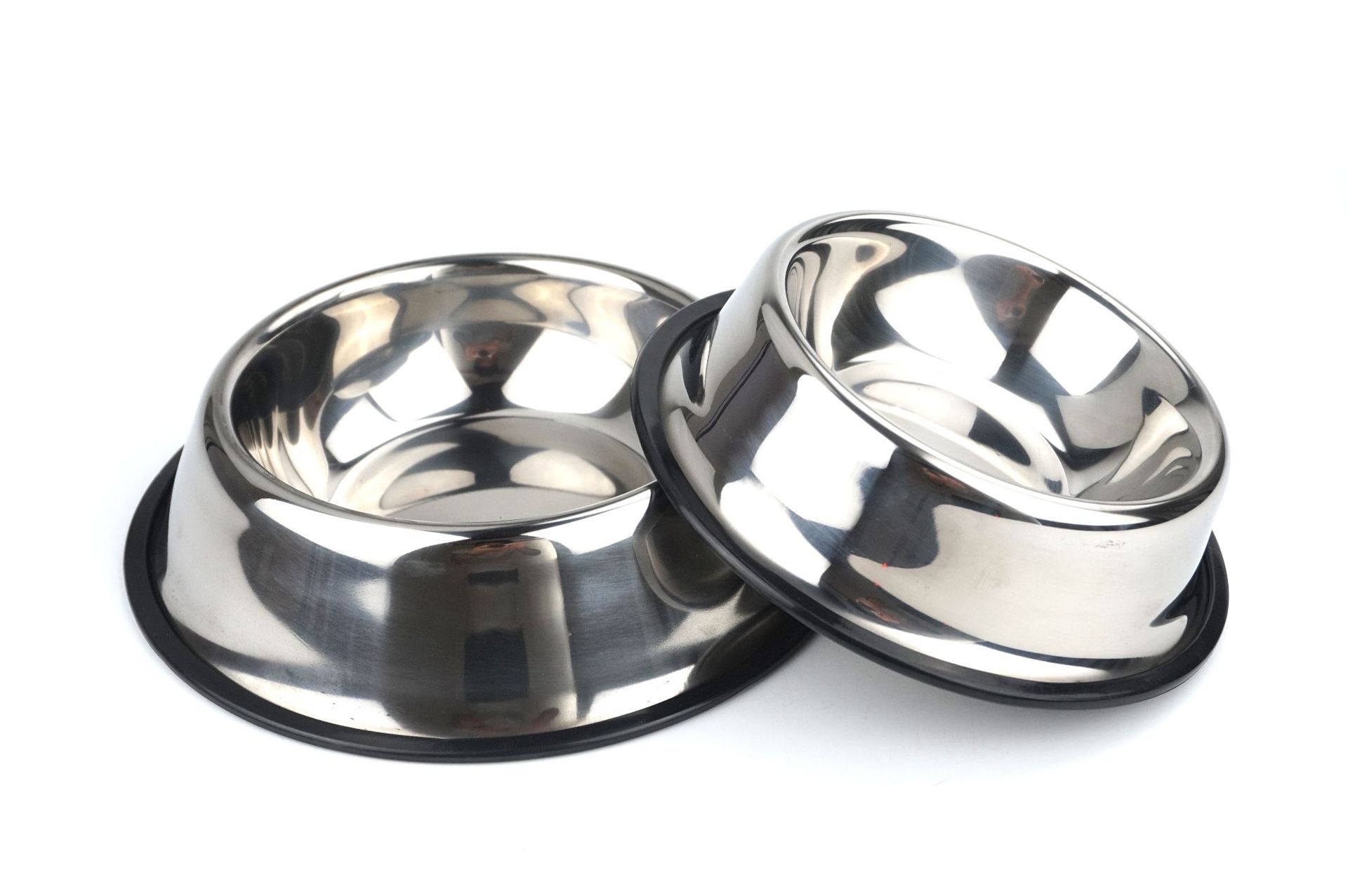 Stainless steel pet bowl logo, anti-slip and shock-resistant pet supplies, cross-border dog food bowl, tableware, natural color dog bowl pic 4