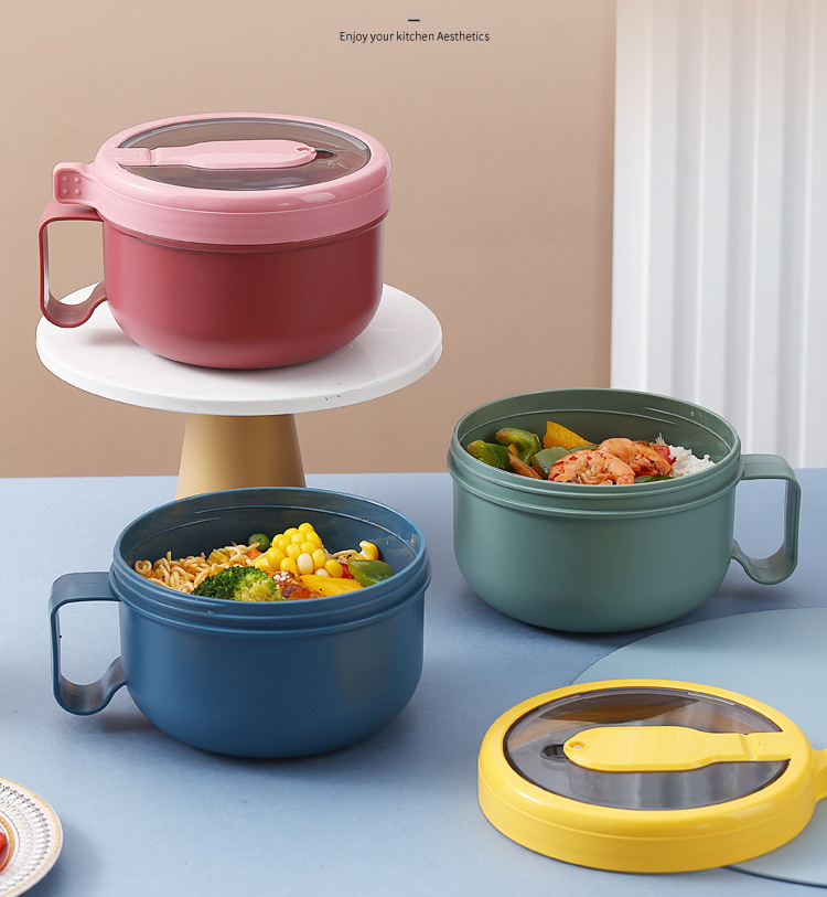 网红泡面碗学生便当盒带把手微波炉午餐宿舍大号保温上班便携饭盒详情1