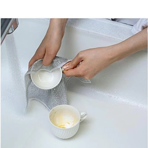 银丝抹布双面钢丝厨房加厚金属丝耐磨网格抹布不沾油不伤锅钢丝球详情9