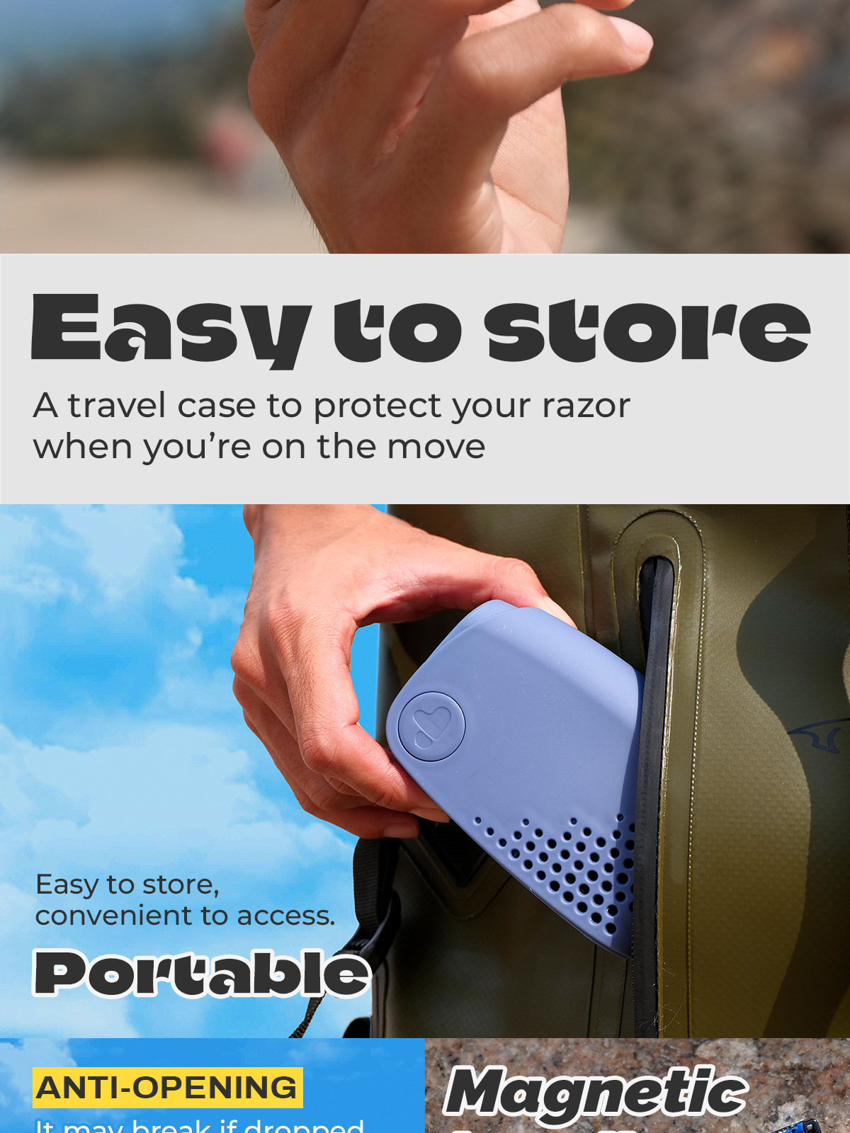 Colorlamb颜羊男士剃须刀便携3.0可组装金属长柄5+1层手动剃须刀详情2