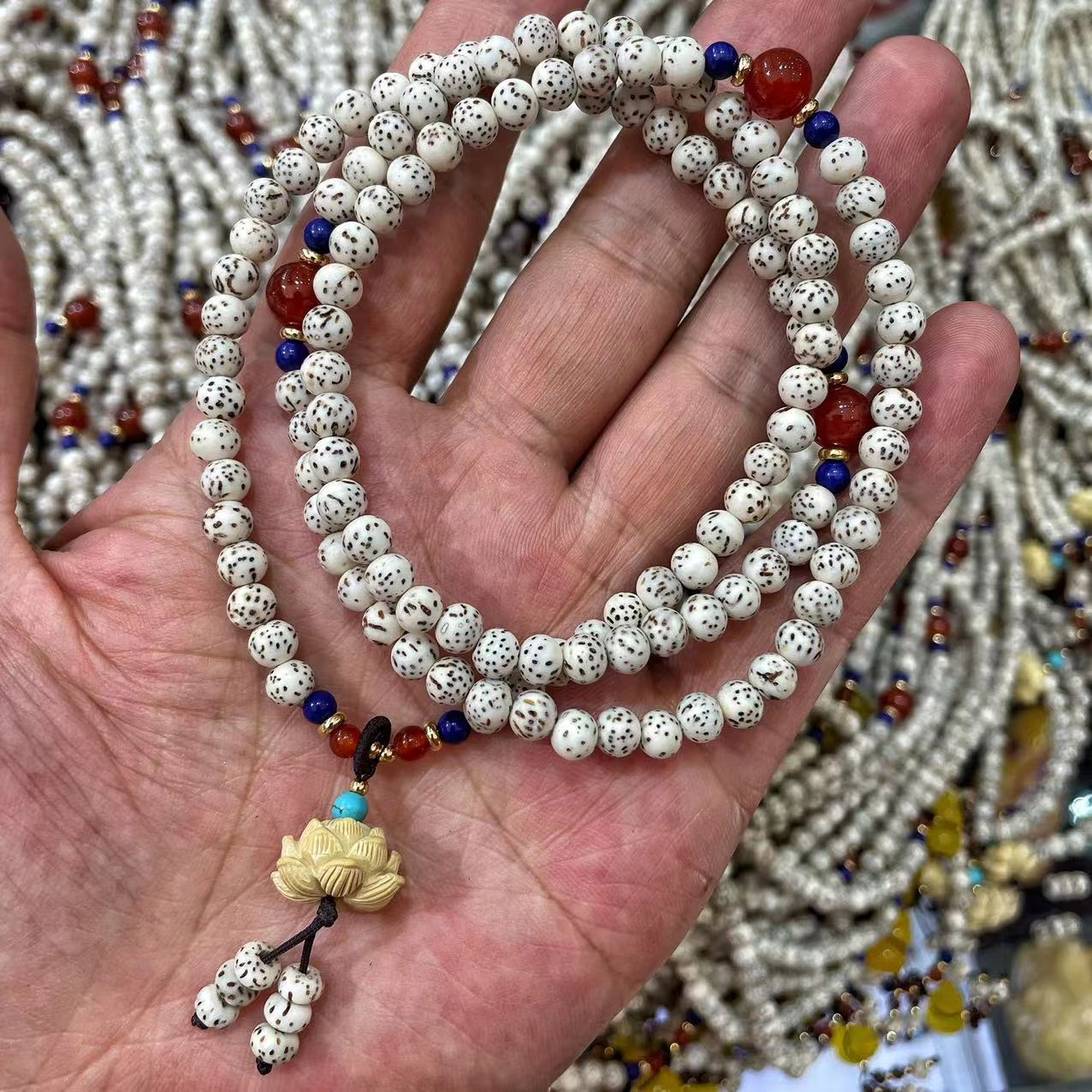 Natural Hainan Original Ecological Golden Seed Star Moon Bead 108 Buddhist Prayer Beads Bracelet Necklace, agate and turquoise Tibetan-style cultural play wholesale, cultural play Buddhist prayer beads bead bracelet bracelet, string beads factory direct sales wholesale pic 8