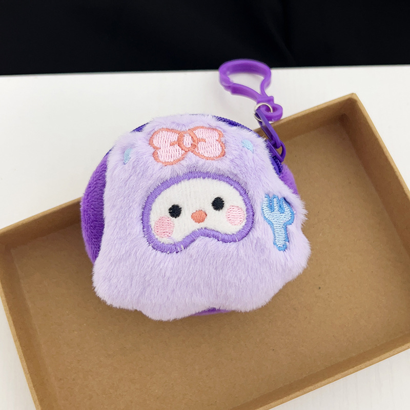 新款可爱毛绒迷你零钱包少女装饰挂件创意卡通耳机收纳包挂饰批发详情11