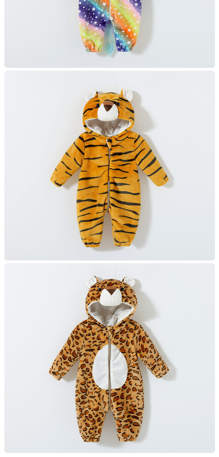 婴儿连体衣秋冬装新生儿男女宝宝衣服法兰绒动物哈衣爬服跨境加厚详情6